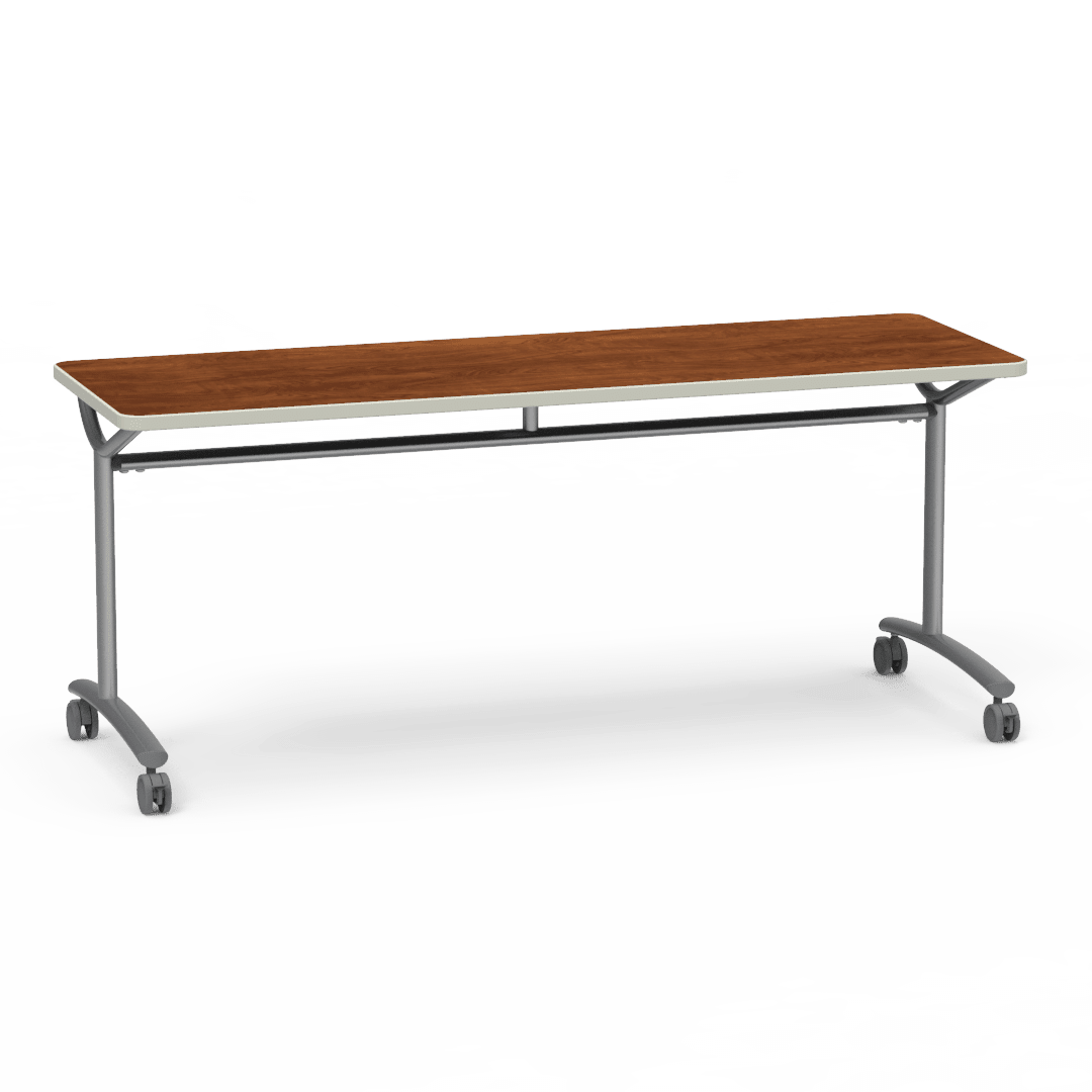 Virco TEXT Series Multi - Purpose Training Table featuring a High - Performance Laminate Top and Industrial T - Leg Base with Casters 72"W x 24"D x 30"H (TABLE - TE24728Y30C) - SchoolOutlet