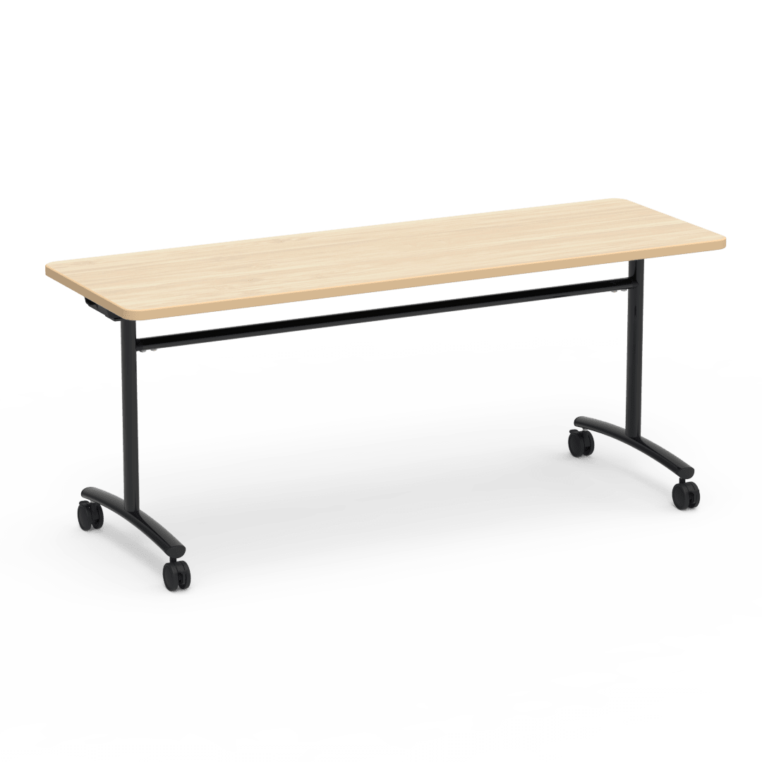 Virco TEXT Series Multi - Purpose Training Table featuring a High - Performance Laminate Top and Industrial T - Leg Base with Casters 72"W x 24"D x 30"H (TABLE - TE24728Y30C) - SchoolOutlet