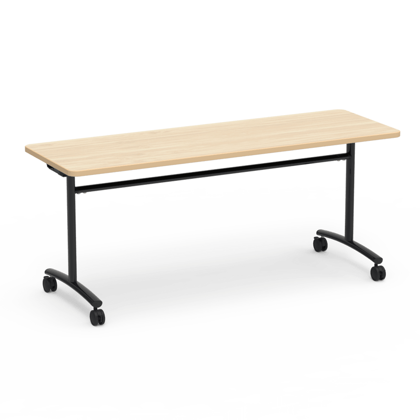 Virco TEXT Series Multi - Purpose Training Table featuring a High - Performance Laminate Top and Industrial T - Leg Base with Casters 72"W x 24"D x 30"H (TABLE - TE24728Y30C) - SchoolOutlet