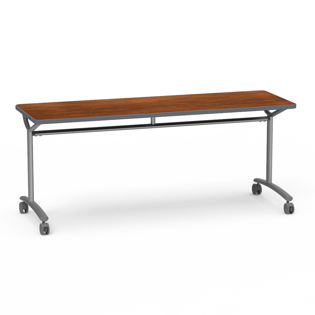 Virco TEXT Series Multi - Purpose Training Table featuring a High - Performance Laminate Top and Industrial T - Leg Base with Casters 72"W x 24"D x 30"H (TABLE - TE24728Y30C) - SchoolOutlet