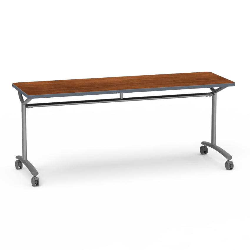 Virco TEXT Series Multi - Purpose Training Table featuring a High - Performance Laminate Top and Industrial T - Leg Base with Casters 72"W x 24"D x 30"H (TABLE - TE24728Y30C) - SchoolOutlet