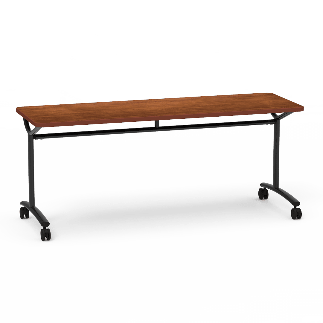 Virco TEXT Series Multi - Purpose Training Table featuring a High - Performance Laminate Top and Industrial T - Leg Base with Casters 72"W x 24"D x 30"H (TABLE - TE24728Y30C) - SchoolOutlet