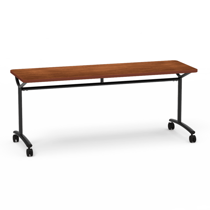 Virco TEXT Series Multi - Purpose Training Table featuring a High - Performance Laminate Top and Industrial T - Leg Base with Casters 72"W x 24"D x 30"H (TABLE - TE24728Y30C) - SchoolOutlet