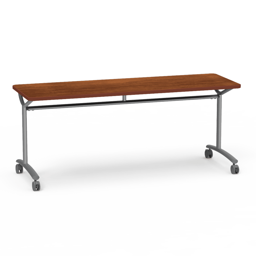 Virco TEXT Series Multi - Purpose Training Table featuring a High - Performance Laminate Top and Industrial T - Leg Base with Casters 72"W x 24"D x 30"H (TABLE - TE24728Y30C) - SchoolOutlet