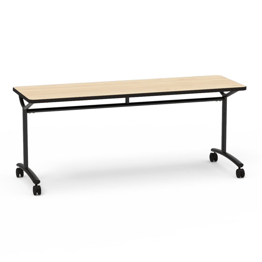 Virco TEXT Series Multi - Purpose Training Table featuring a High - Performance Laminate Top and Industrial T - Leg Base with Casters 72"W x 24"D x 30"H (TABLE - TE24728Y30C) - SchoolOutlet