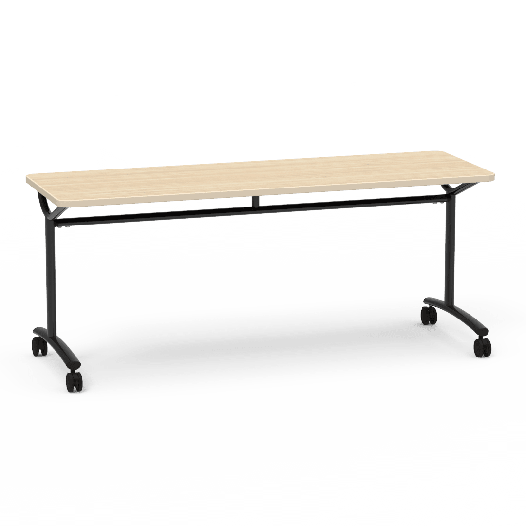 Virco TEXT Series Multi - Purpose Training Table featuring a High - Performance Laminate Top and Industrial T - Leg Base with Casters 72"W x 24"D x 30"H (TABLE - TE24728Y30C) - SchoolOutlet