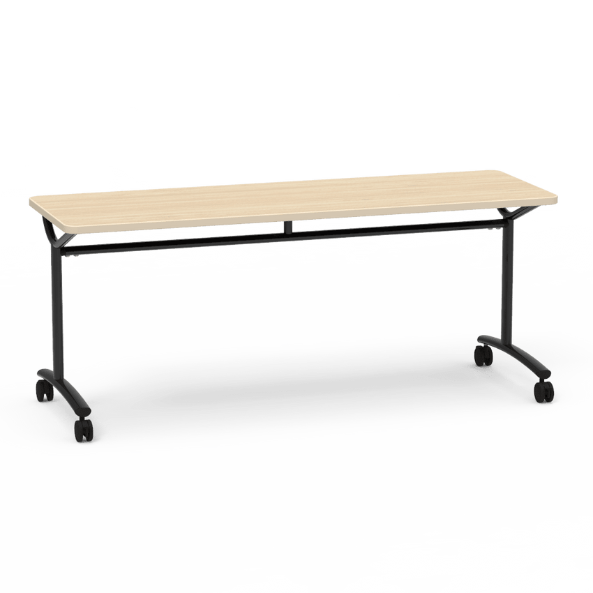 Virco TEXT Series Multi - Purpose Training Table featuring a High - Performance Laminate Top and Industrial T - Leg Base with Casters 72"W x 24"D x 30"H (TABLE - TE24728Y30C) - SchoolOutlet