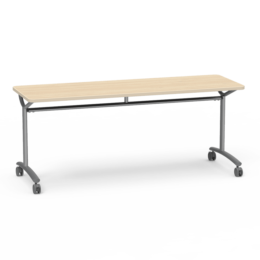 Virco TEXT Series Multi - Purpose Training Table featuring a High - Performance Laminate Top and Industrial T - Leg Base with Casters 72"W x 24"D x 30"H (TABLE - TE24728Y30C) - SchoolOutlet
