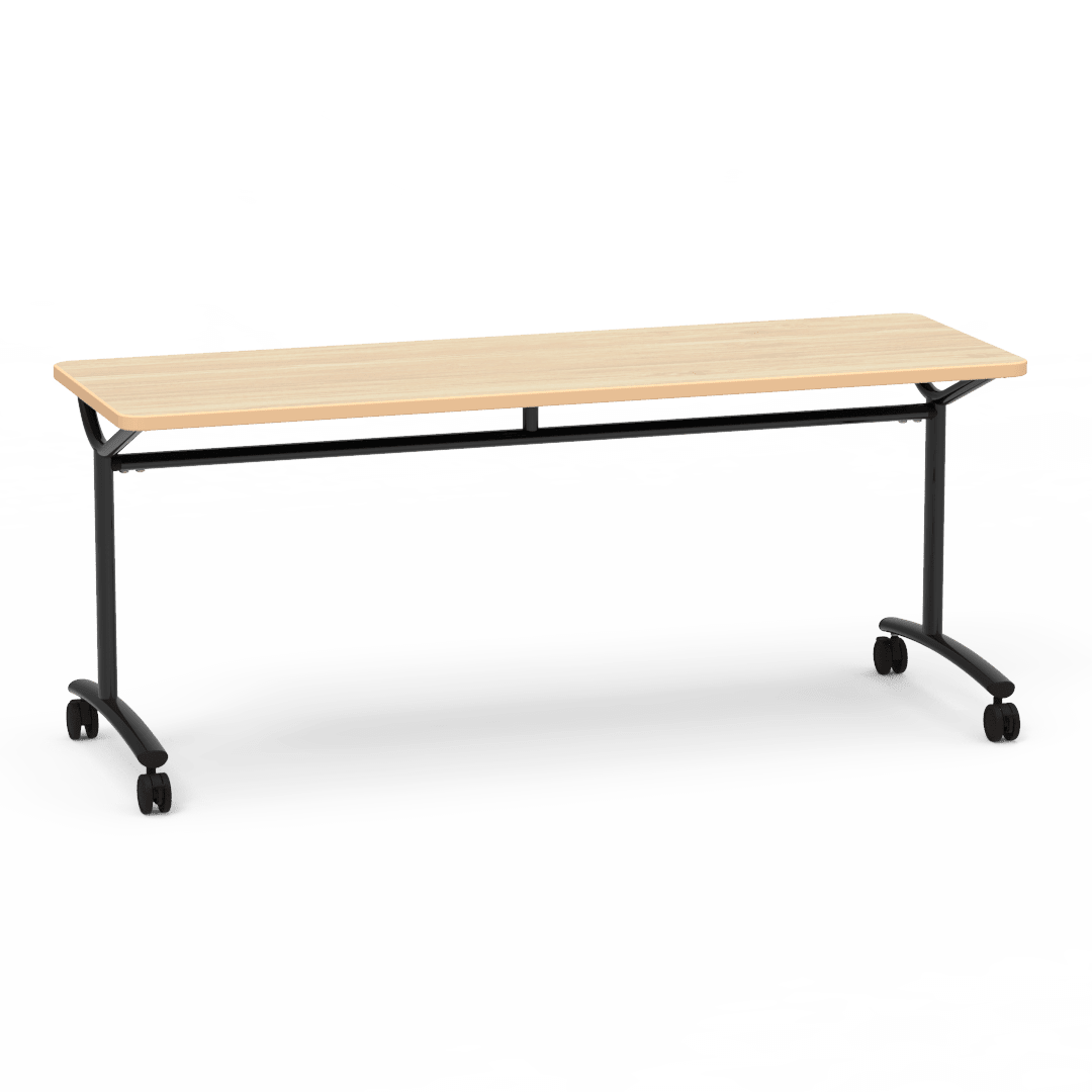 Virco TEXT Series Multi - Purpose Training Table featuring a High - Performance Laminate Top and Industrial T - Leg Base with Casters 72"W x 24"D x 30"H (TABLE - TE24728Y30C) - SchoolOutlet