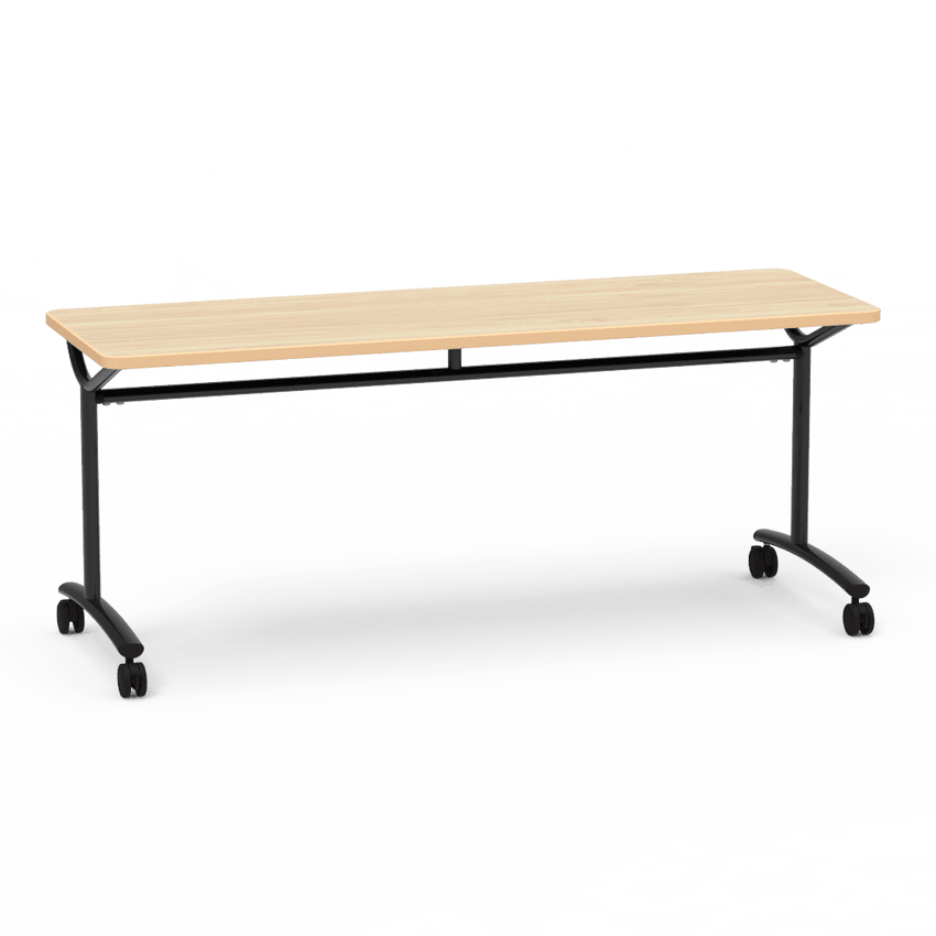 Virco TEXT Series Multi - Purpose Training Table featuring a High - Performance Laminate Top and Industrial T - Leg Base with Casters 72"W x 24"D x 30"H (TABLE - TE24728Y30C) - SchoolOutlet