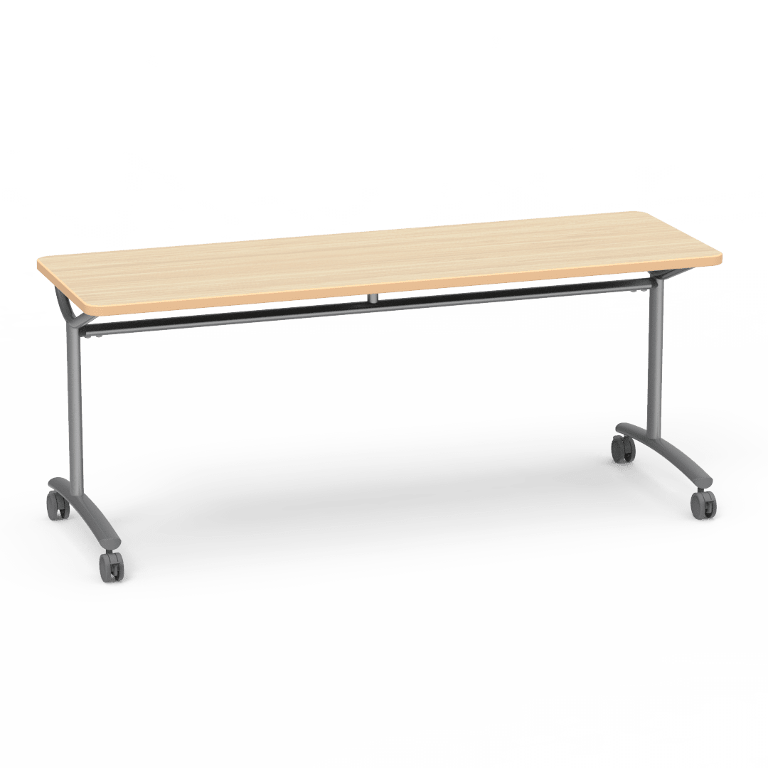 Virco TEXT Series Multi - Purpose Training Table featuring a High - Performance Laminate Top and Industrial T - Leg Base with Casters 72"W x 24"D x 30"H (TABLE - TE24728Y30C) - SchoolOutlet
