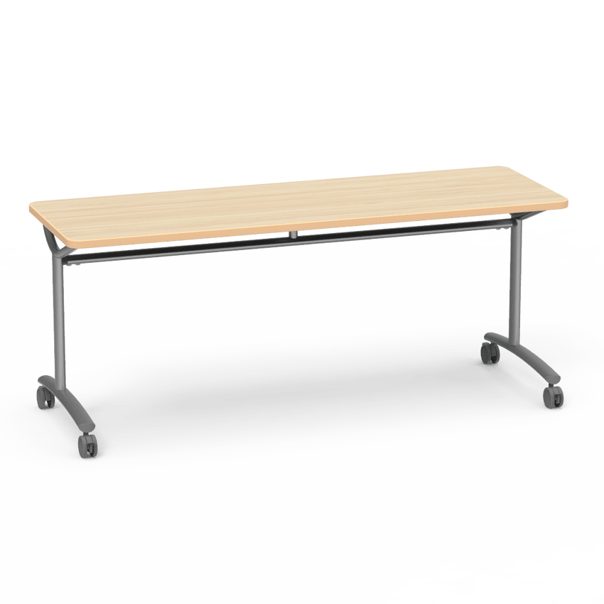 Virco TEXT Series Multi - Purpose Training Table featuring a High - Performance Laminate Top and Industrial T - Leg Base with Casters 72"W x 24"D x 30"H (TABLE - TE24728Y30C) - SchoolOutlet