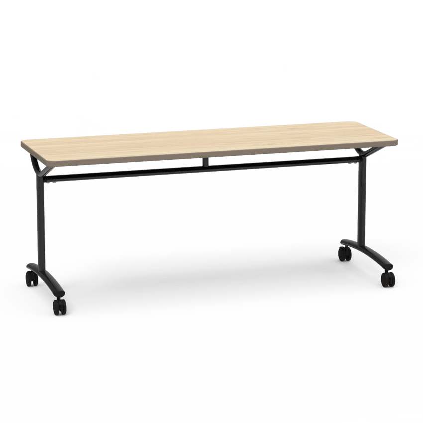 Virco TEXT Series Multi - Purpose Training Table featuring a High - Performance Laminate Top and Industrial T - Leg Base with Casters 72"W x 24"D x 30"H (TABLE - TE24728Y30C) - SchoolOutlet