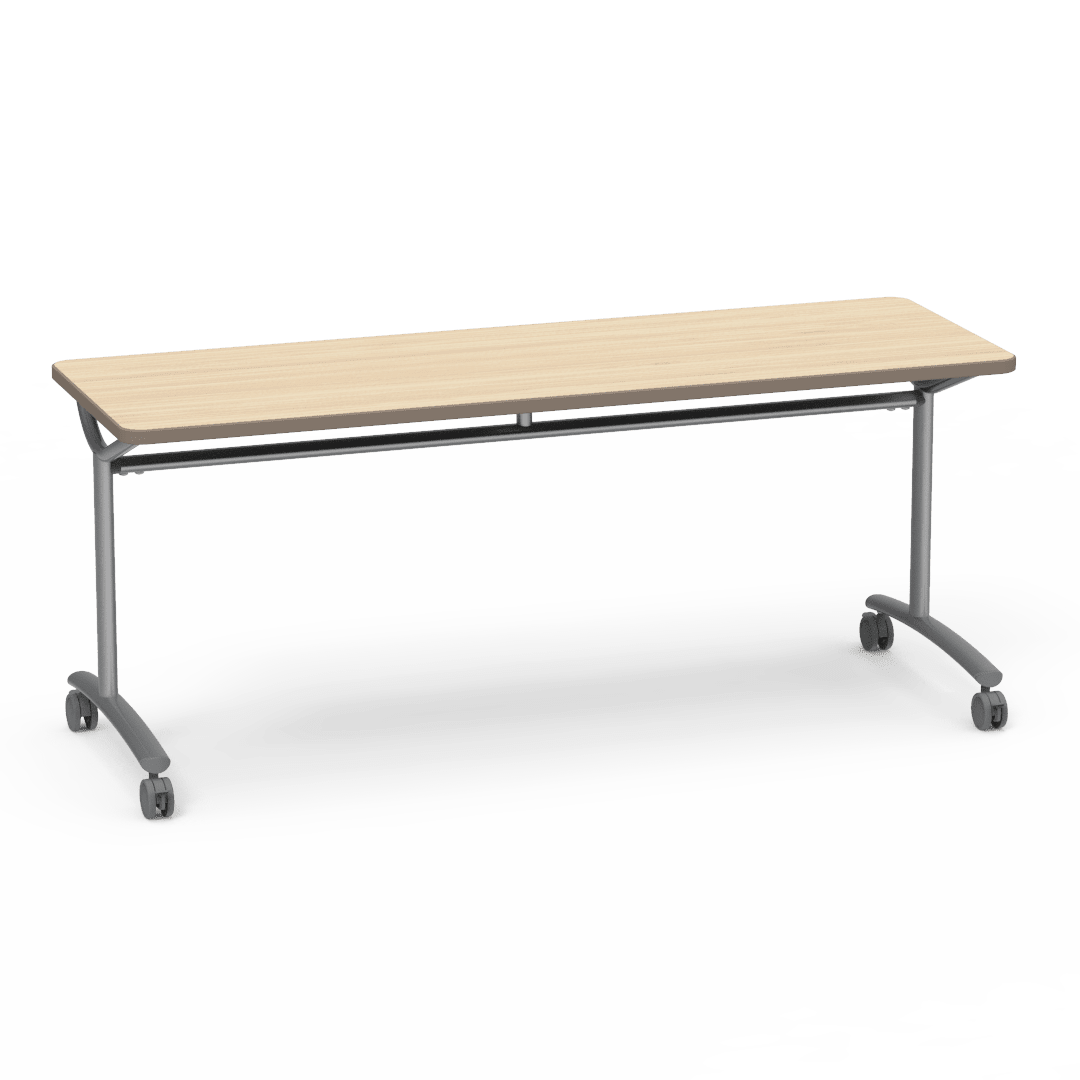 Virco TEXT Series Multi - Purpose Training Table featuring a High - Performance Laminate Top and Industrial T - Leg Base with Casters 72"W x 24"D x 30"H (TABLE - TE24728Y30C) - SchoolOutlet