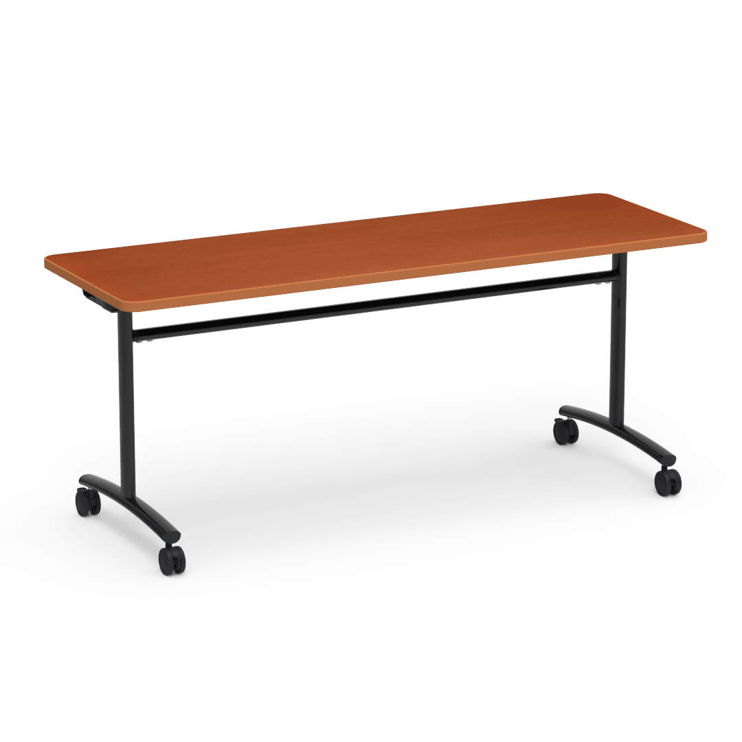 Virco TEXT Series Multi - Purpose Training Table featuring a High - Performance Laminate Top and Industrial T - Leg Base with Casters 72"W x 24"D x 30"H (TABLE - TE24728Y30C) - SchoolOutlet