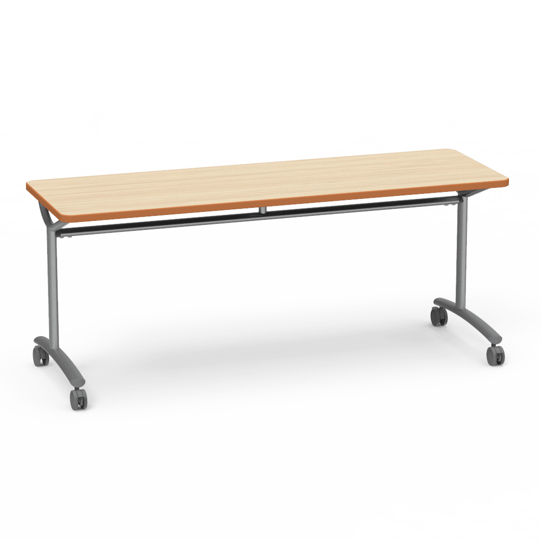 Virco TEXT Series Multi - Purpose Training Table featuring a High - Performance Laminate Top and Industrial T - Leg Base with Casters 72"W x 24"D x 30"H (TABLE - TE24728Y30C) - SchoolOutlet