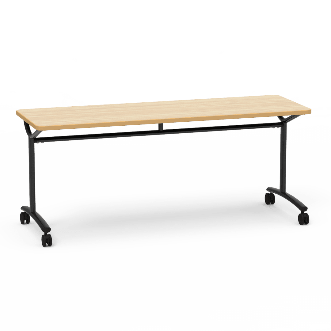 Virco TEXT Series Multi - Purpose Training Table featuring a High - Performance Laminate Top and Industrial T - Leg Base with Casters 72"W x 24"D x 30"H (TABLE - TE24728Y30C) - SchoolOutlet