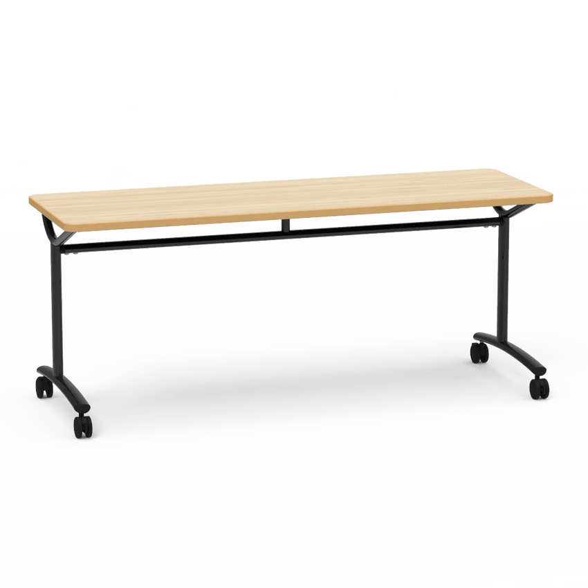 Virco TEXT Series Multi - Purpose Training Table featuring a High - Performance Laminate Top and Industrial T - Leg Base with Casters 72"W x 24"D x 30"H (TABLE - TE24728Y30C) - SchoolOutlet