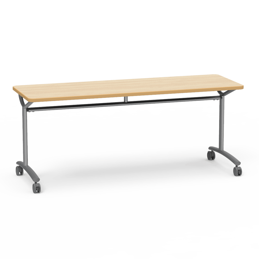 Virco TEXT Series Multi - Purpose Training Table featuring a High - Performance Laminate Top and Industrial T - Leg Base with Casters 72"W x 24"D x 30"H (TABLE - TE24728Y30C) - SchoolOutlet
