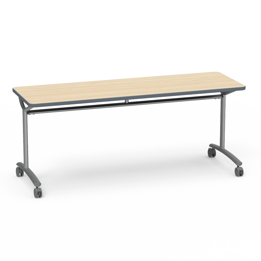 Virco TEXT Series Multi - Purpose Training Table featuring a High - Performance Laminate Top and Industrial T - Leg Base with Casters 72"W x 24"D x 30"H (TABLE - TE24728Y30C) - SchoolOutlet