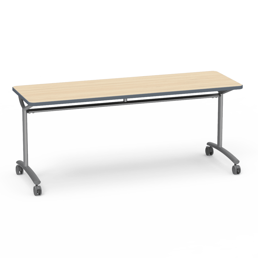 Virco TEXT Series Multi - Purpose Training Table featuring a High - Performance Laminate Top and Industrial T - Leg Base with Casters 72"W x 24"D x 30"H (TABLE - TE24728Y30C) - SchoolOutlet