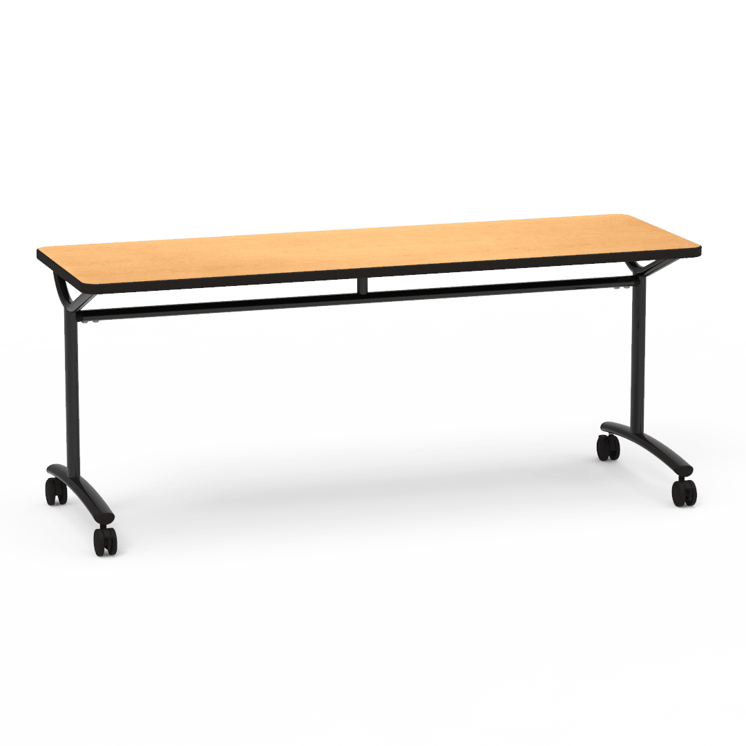 Virco TEXT Series Multi - Purpose Training Table featuring a High - Performance Laminate Top and Industrial T - Leg Base with Casters 72"W x 24"D x 30"H (TABLE - TE24728Y30C) - SchoolOutlet