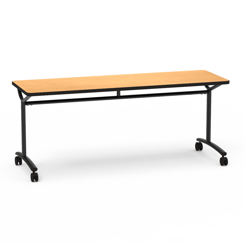 Virco TEXT Series Multi - Purpose Training Table featuring a High - Performance Laminate Top and Industrial T - Leg Base with Casters 72"W x 24"D x 30"H (TABLE - TE24728Y30C) - SchoolOutlet