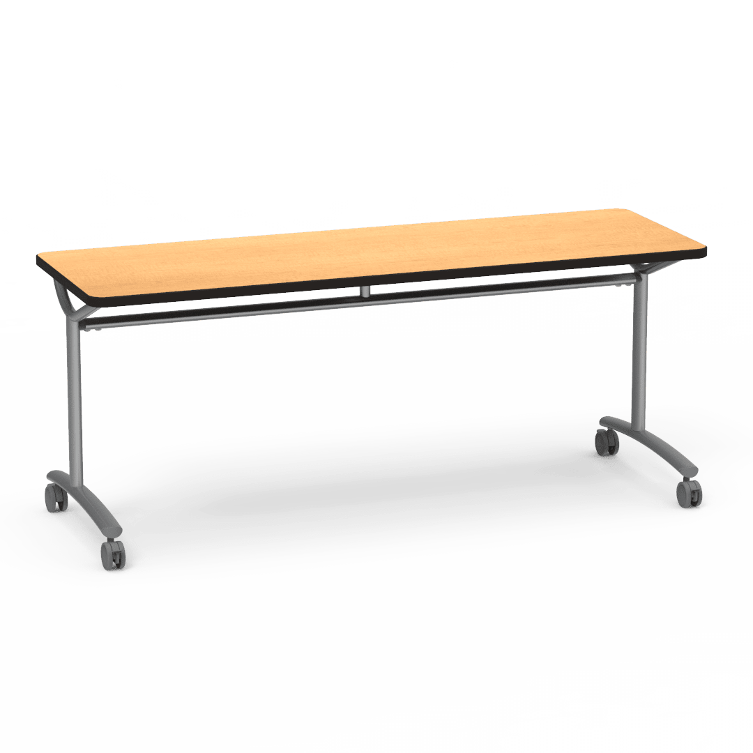 Virco TEXT Series Multi - Purpose Training Table featuring a High - Performance Laminate Top and Industrial T - Leg Base with Casters 72"W x 24"D x 30"H (TABLE - TE24728Y30C) - SchoolOutlet