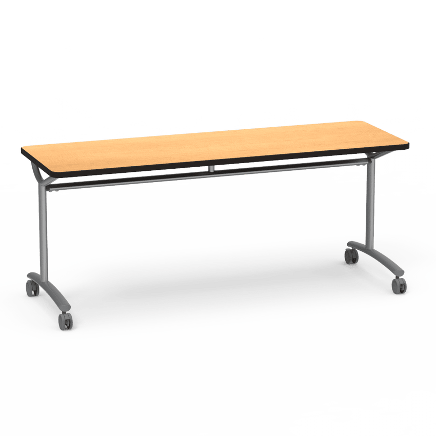 Virco TEXT Series Multi - Purpose Training Table featuring a High - Performance Laminate Top and Industrial T - Leg Base with Casters 72"W x 24"D x 30"H (TABLE - TE24728Y30C) - SchoolOutlet