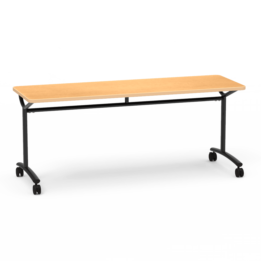 Virco TEXT Series Multi - Purpose Training Table featuring a High - Performance Laminate Top and Industrial T - Leg Base with Casters 72"W x 24"D x 30"H (TABLE - TE24728Y30C) - SchoolOutlet
