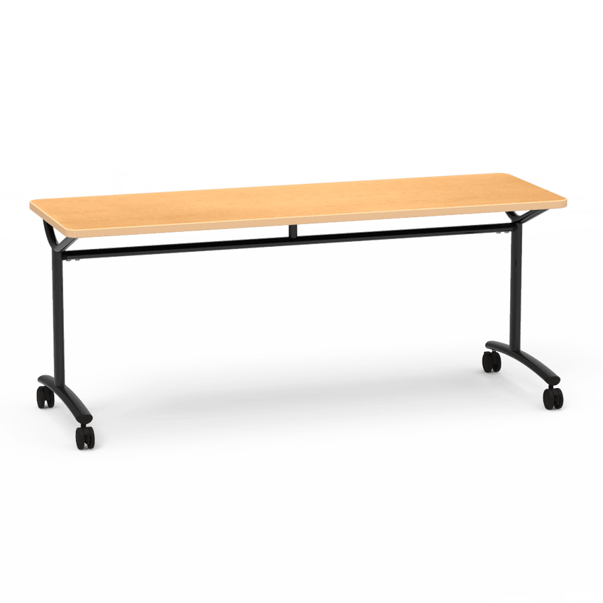 Virco TEXT Series Multi - Purpose Training Table featuring a High - Performance Laminate Top and Industrial T - Leg Base with Casters 72"W x 24"D x 30"H (TABLE - TE24728Y30C) - SchoolOutlet
