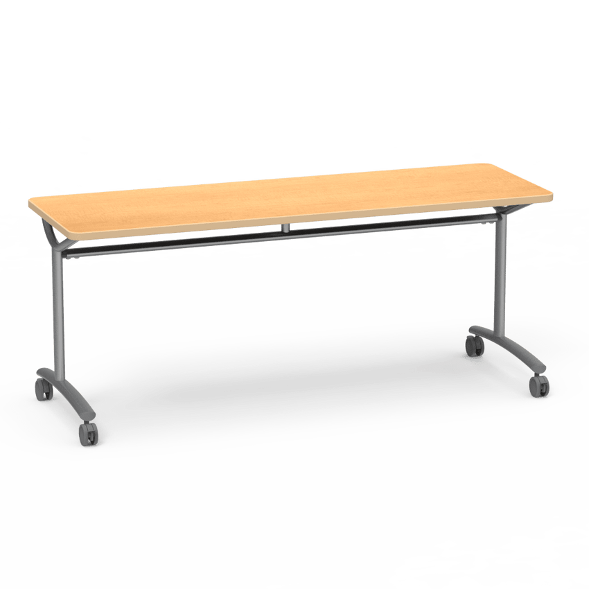 Virco TEXT Series Multi - Purpose Training Table featuring a High - Performance Laminate Top and Industrial T - Leg Base with Casters 72"W x 24"D x 30"H (TABLE - TE24728Y30C) - SchoolOutlet