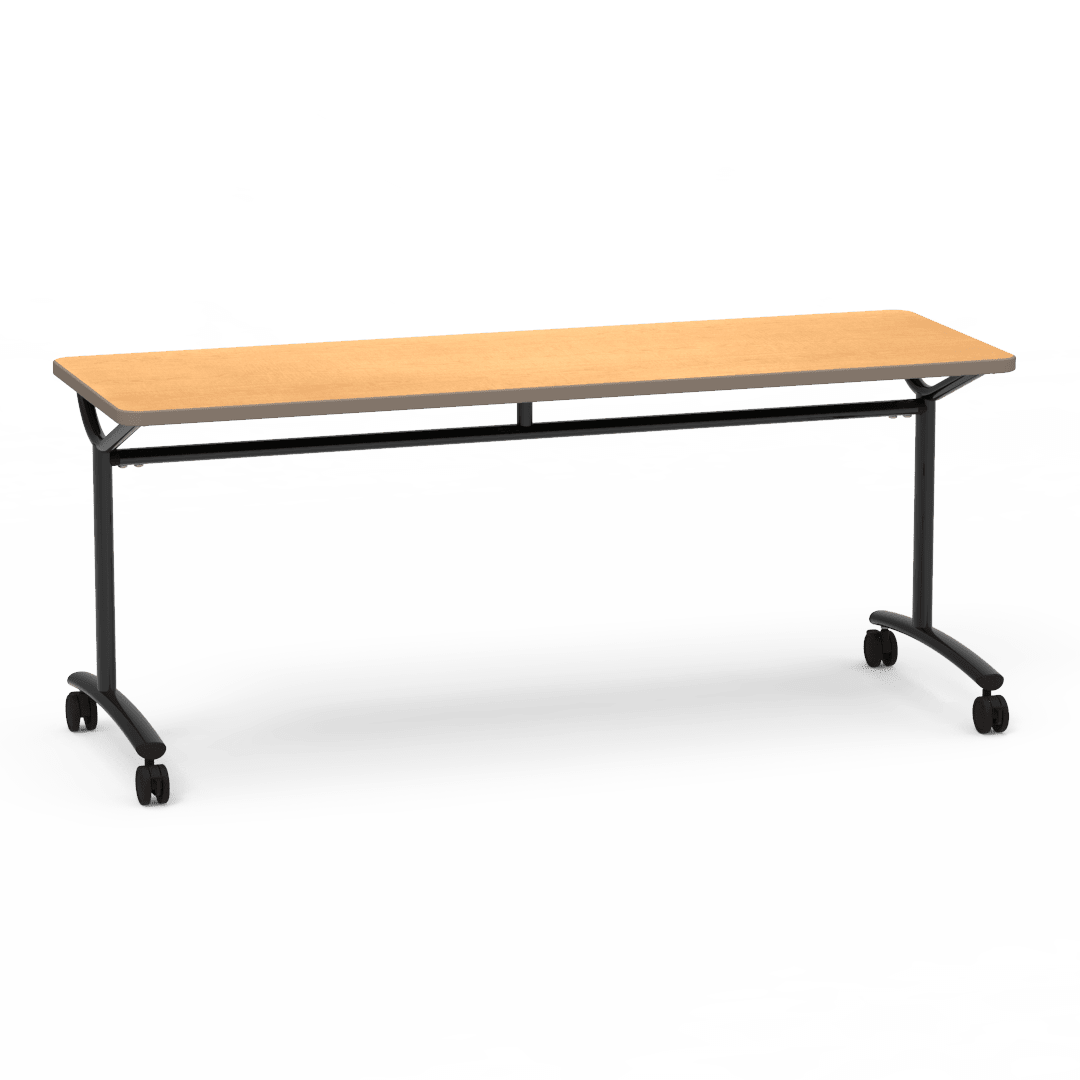 Virco TEXT Series Multi - Purpose Training Table featuring a High - Performance Laminate Top and Industrial T - Leg Base with Casters 72"W x 24"D x 30"H (TABLE - TE24728Y30C) - SchoolOutlet