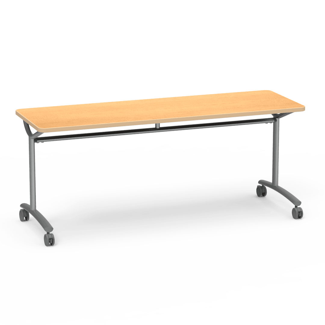 Virco TEXT Series Multi - Purpose Training Table featuring a High - Performance Laminate Top and Industrial T - Leg Base with Casters 72"W x 24"D x 30"H (TABLE - TE24728Y30C) - SchoolOutlet