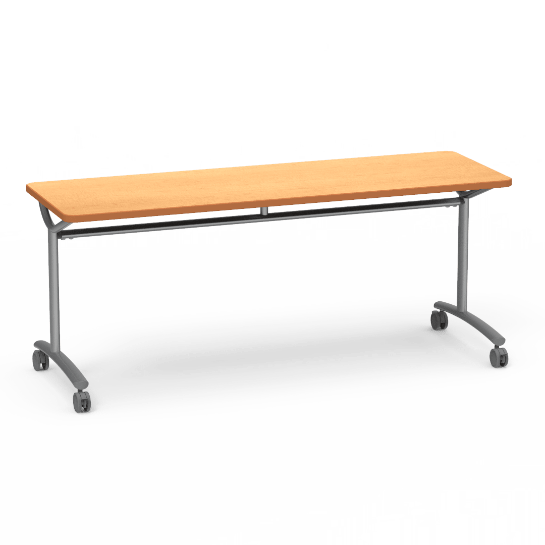 Virco TEXT Series Multi - Purpose Training Table featuring a High - Performance Laminate Top and Industrial T - Leg Base with Casters 72"W x 24"D x 30"H (TABLE - TE24728Y30C) - SchoolOutlet