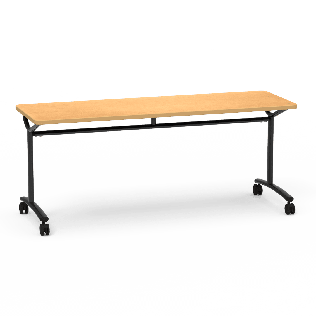 Virco TEXT Series Multi - Purpose Training Table featuring a High - Performance Laminate Top and Industrial T - Leg Base with Casters 72"W x 24"D x 30"H (TABLE - TE24728Y30C) - SchoolOutlet