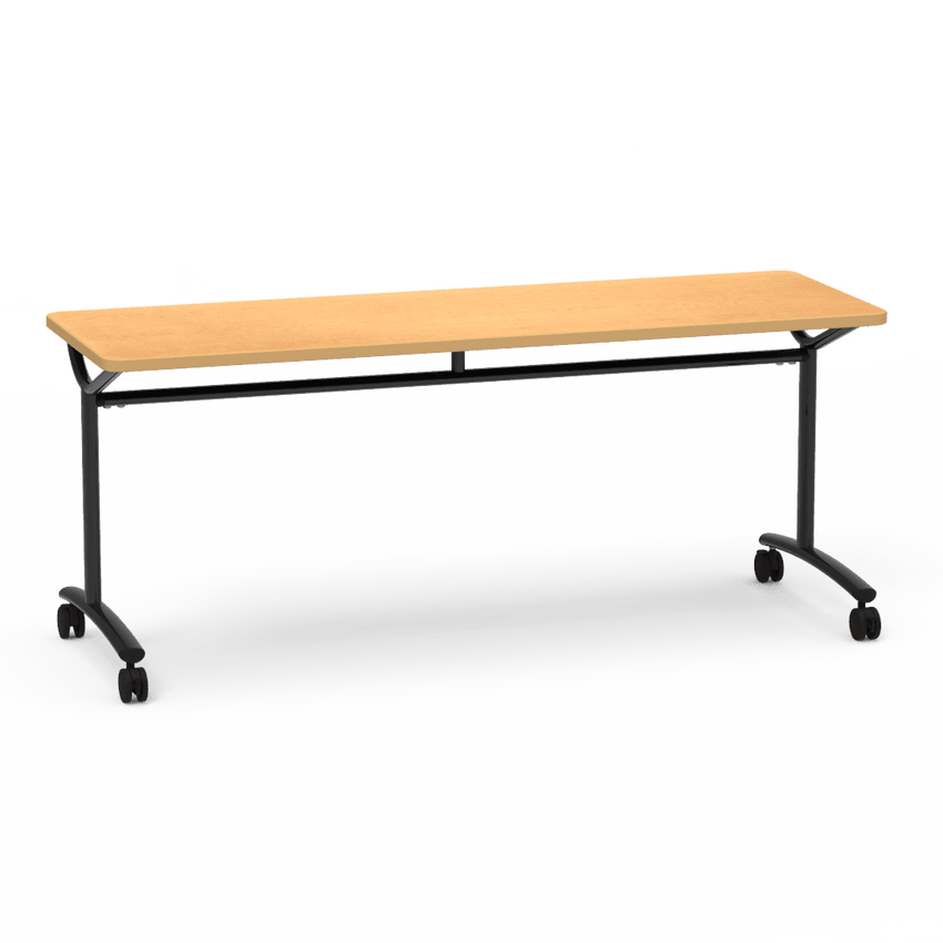 Virco TEXT Series Multi - Purpose Training Table featuring a High - Performance Laminate Top and Industrial T - Leg Base with Casters 72"W x 24"D x 30"H (TABLE - TE24728Y30C) - SchoolOutlet