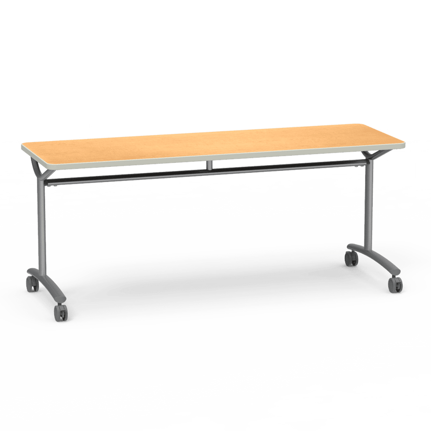 Virco TEXT Series Multi - Purpose Training Table featuring a High - Performance Laminate Top and Industrial T - Leg Base with Casters 72"W x 24"D x 30"H (TABLE - TE24728Y30C) - SchoolOutlet
