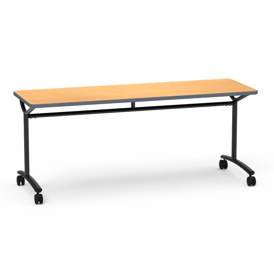 Virco TEXT Series Multi - Purpose Training Table featuring a High - Performance Laminate Top and Industrial T - Leg Base with Casters 72"W x 24"D x 30"H (TABLE - TE24728Y30C) - SchoolOutlet