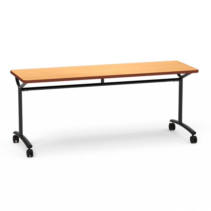 Virco TEXT Series Multi - Purpose Training Table featuring a High - Performance Laminate Top and Industrial T - Leg Base with Casters 72"W x 24"D x 30"H (TABLE - TE24728Y30C) - SchoolOutlet
