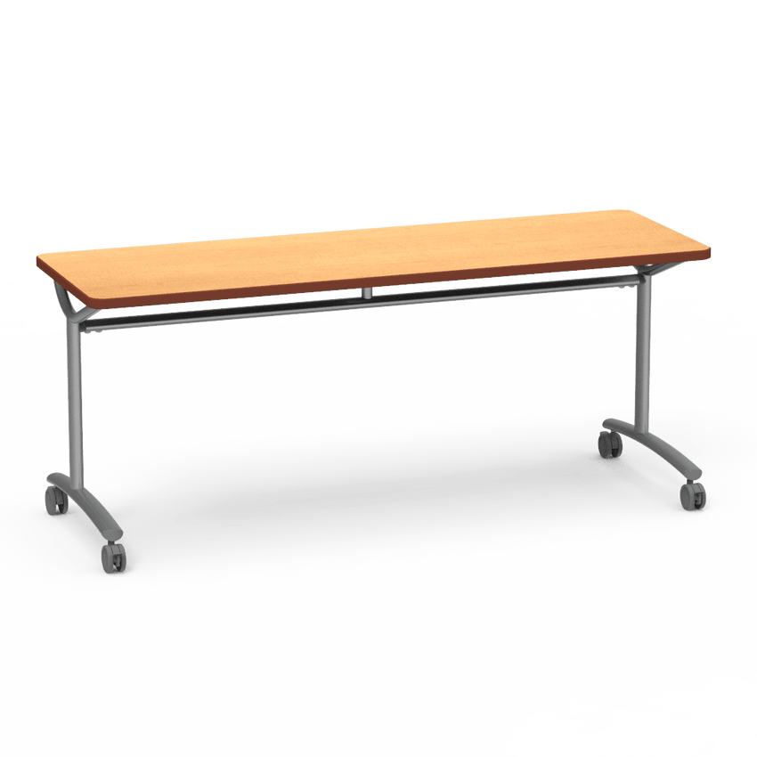 Virco TEXT Series Multi - Purpose Training Table featuring a High - Performance Laminate Top and Industrial T - Leg Base with Casters 72"W x 24"D x 30"H (TABLE - TE24728Y30C) - SchoolOutlet