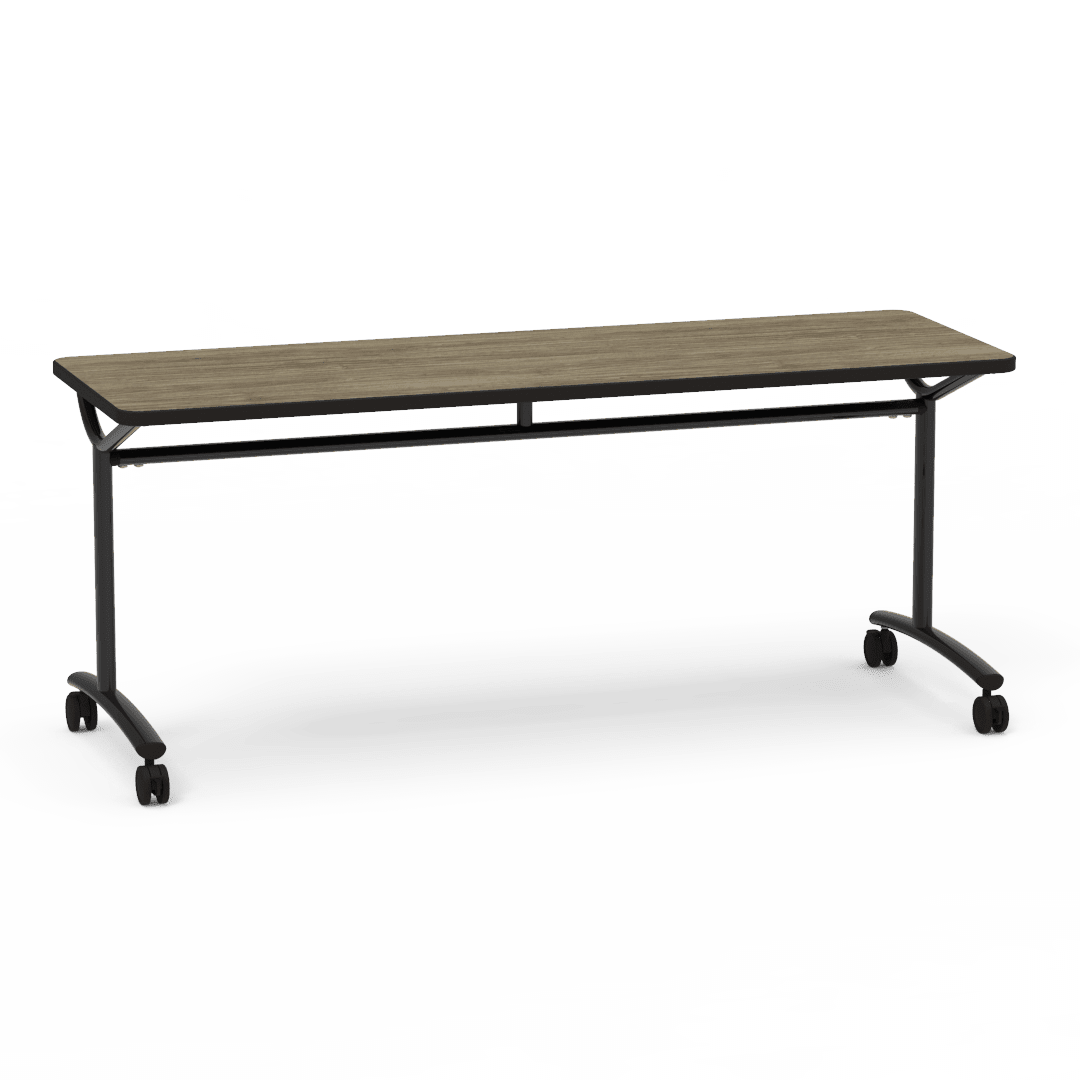 Virco TEXT Series Multi - Purpose Training Table featuring a High - Performance Laminate Top and Industrial T - Leg Base with Casters 72"W x 24"D x 30"H (TABLE - TE24728Y30C) - SchoolOutlet