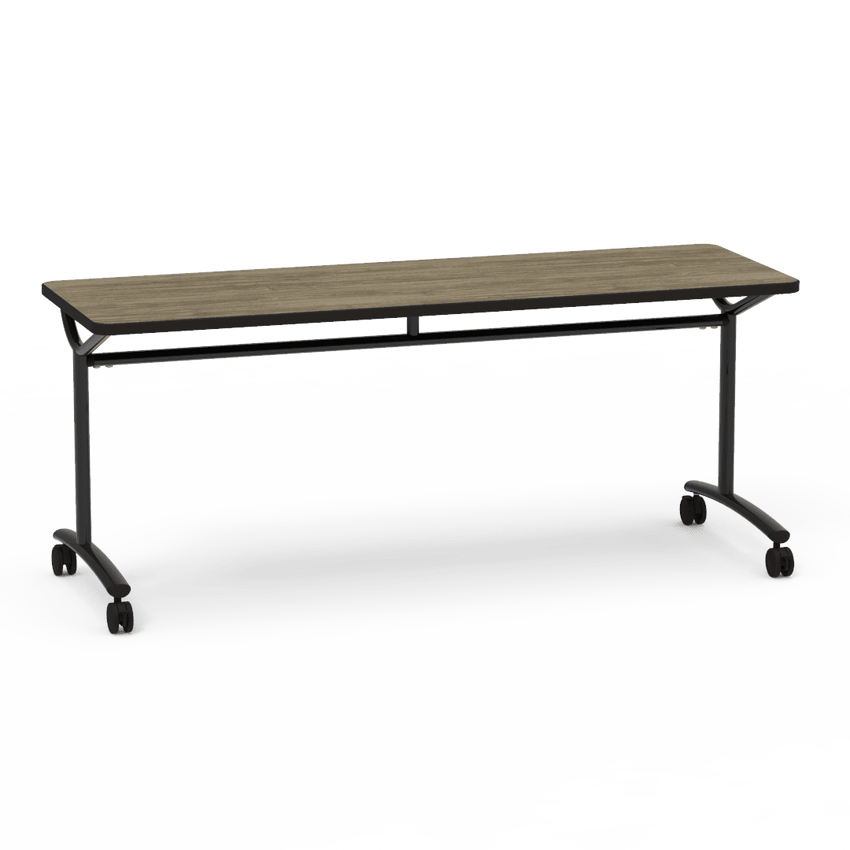 Virco TEXT Series Multi - Purpose Training Table featuring a High - Performance Laminate Top and Industrial T - Leg Base with Casters 72"W x 24"D x 30"H (TABLE - TE24728Y30C) - SchoolOutlet