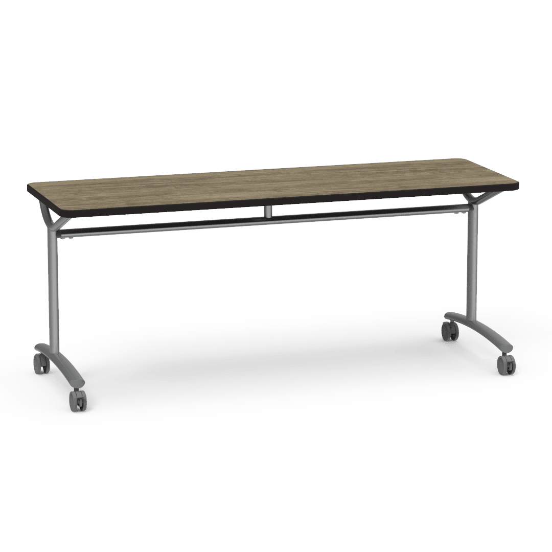 Virco TEXT Series Multi - Purpose Training Table featuring a High - Performance Laminate Top and Industrial T - Leg Base with Casters 72"W x 24"D x 30"H (TABLE - TE24728Y30C) - SchoolOutlet