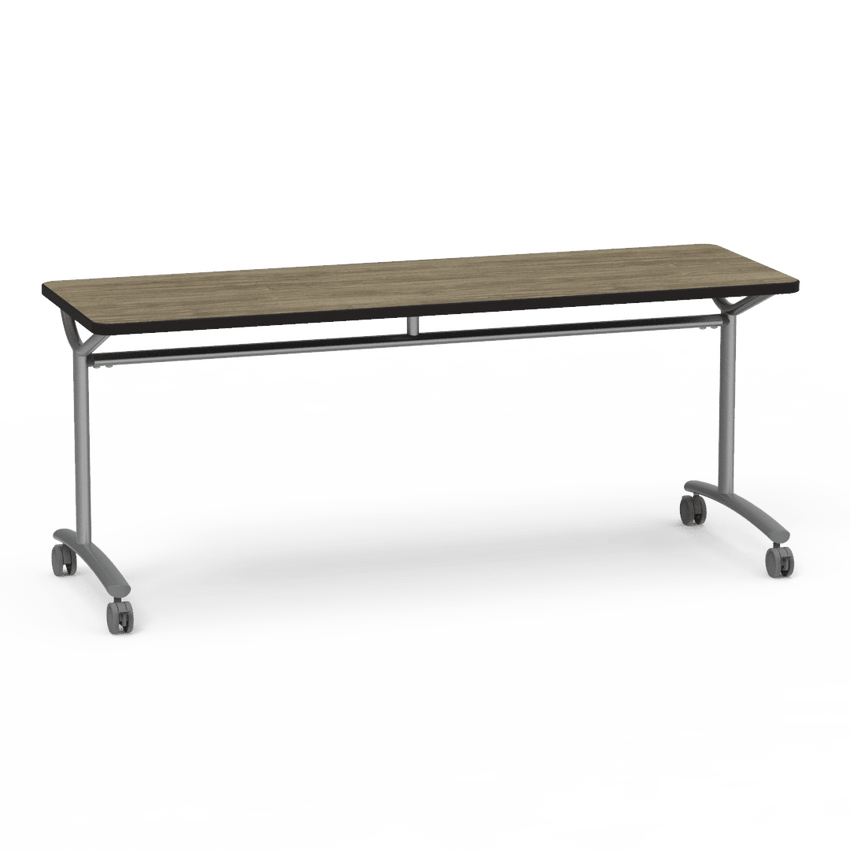 Virco TEXT Series Multi - Purpose Training Table featuring a High - Performance Laminate Top and Industrial T - Leg Base with Casters 72"W x 24"D x 30"H (TABLE - TE24728Y30C) - SchoolOutlet