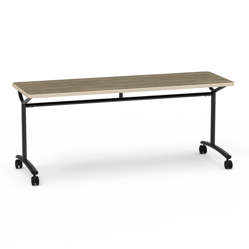 Virco TEXT Series Multi - Purpose Training Table featuring a High - Performance Laminate Top and Industrial T - Leg Base with Casters 72"W x 24"D x 30"H (TABLE - TE24728Y30C) - SchoolOutlet