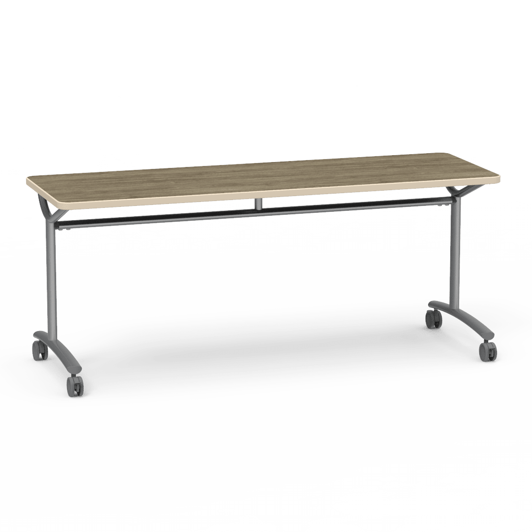 Virco TEXT Series Multi - Purpose Training Table featuring a High - Performance Laminate Top and Industrial T - Leg Base with Casters 72"W x 24"D x 30"H (TABLE - TE24728Y30C) - SchoolOutlet