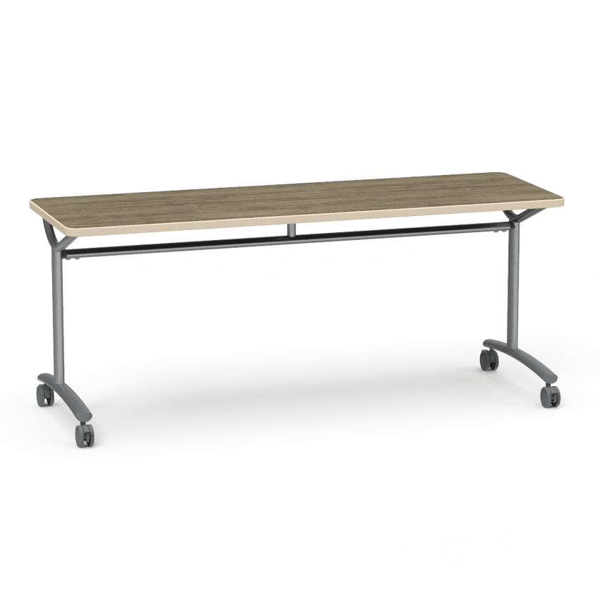 Virco TEXT Series Multi - Purpose Training Table featuring a High - Performance Laminate Top and Industrial T - Leg Base with Casters 72"W x 24"D x 30"H (TABLE - TE24728Y30C) - SchoolOutlet