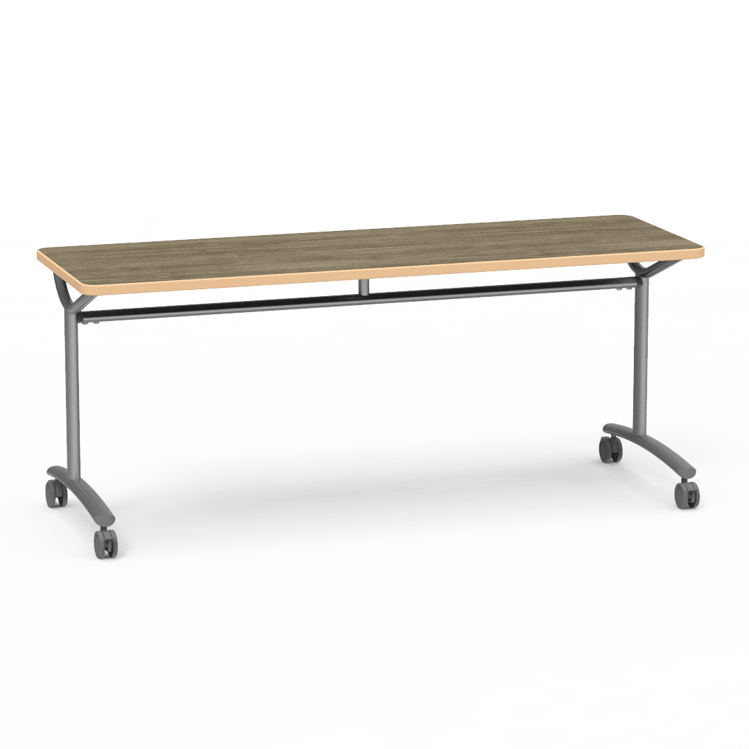 Virco TEXT Series Multi - Purpose Training Table featuring a High - Performance Laminate Top and Industrial T - Leg Base with Casters 72"W x 24"D x 30"H (TABLE - TE24728Y30C) - SchoolOutlet