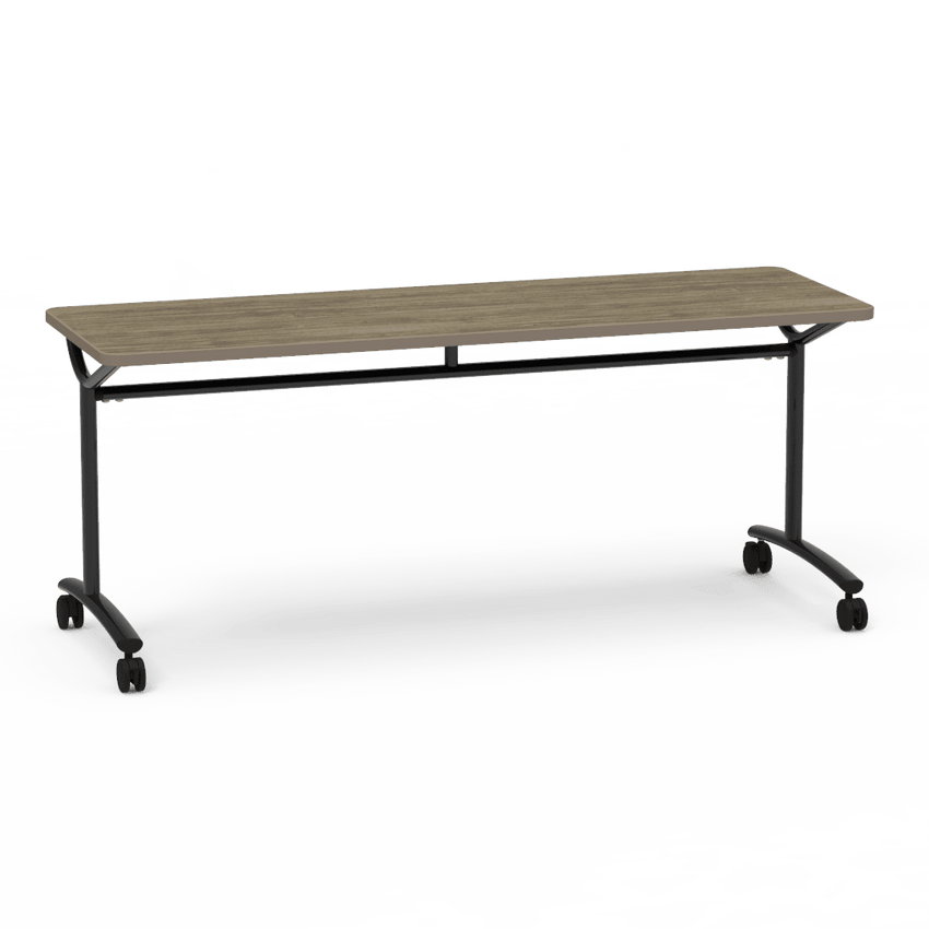 Virco TEXT Series Multi - Purpose Training Table featuring a High - Performance Laminate Top and Industrial T - Leg Base with Casters 72"W x 24"D x 30"H (TABLE - TE24728Y30C) - SchoolOutlet